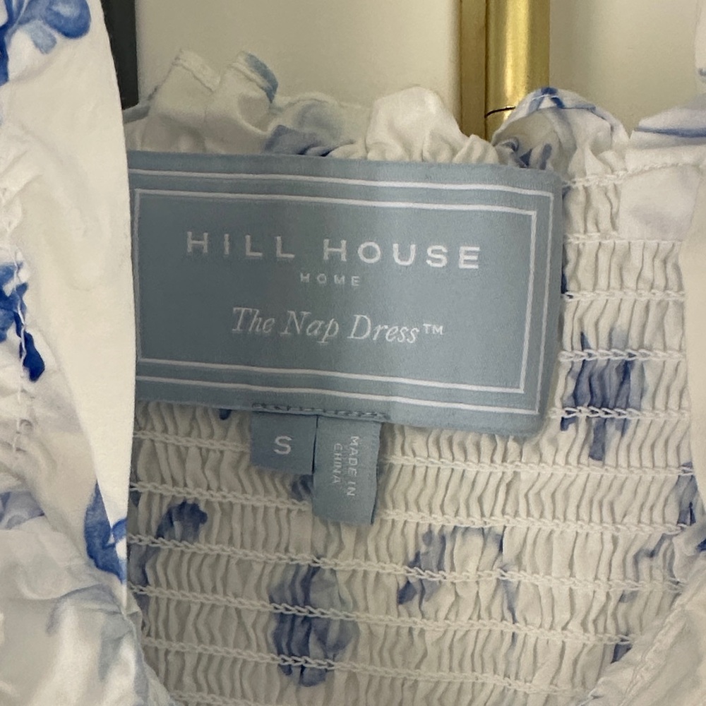 Hill House White Maxi Dress with Blue Floral Print - Picture 2 of 2